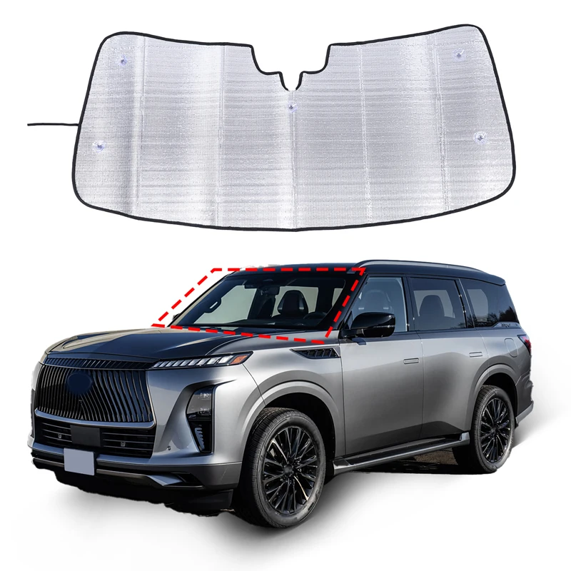 

For Infiniti QX80 Car Front Windshield Sunshade Cover Anti-UV aluminum foil/silver tape Interior Accessories 1 Pcs