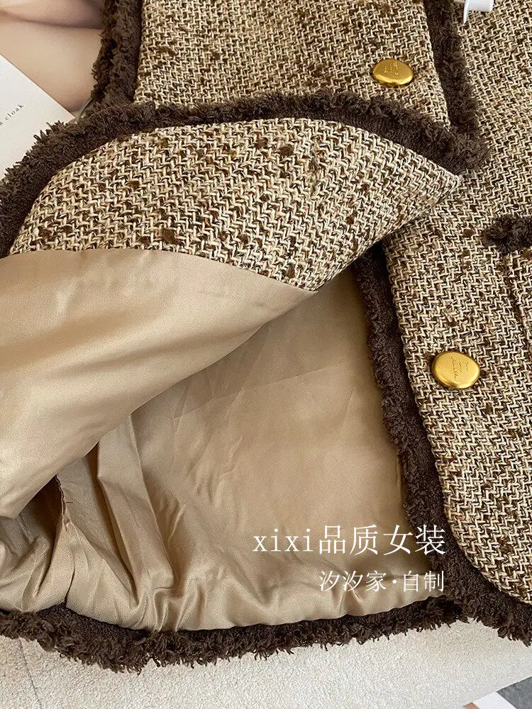New Vest, frayed wool, coarse floral woolen fabric