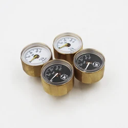 Copper M10*1 G1/8 Inch 350bar Mini Air Pressure Gauge,ED Black & White Dial 28mm Pressure Gauge