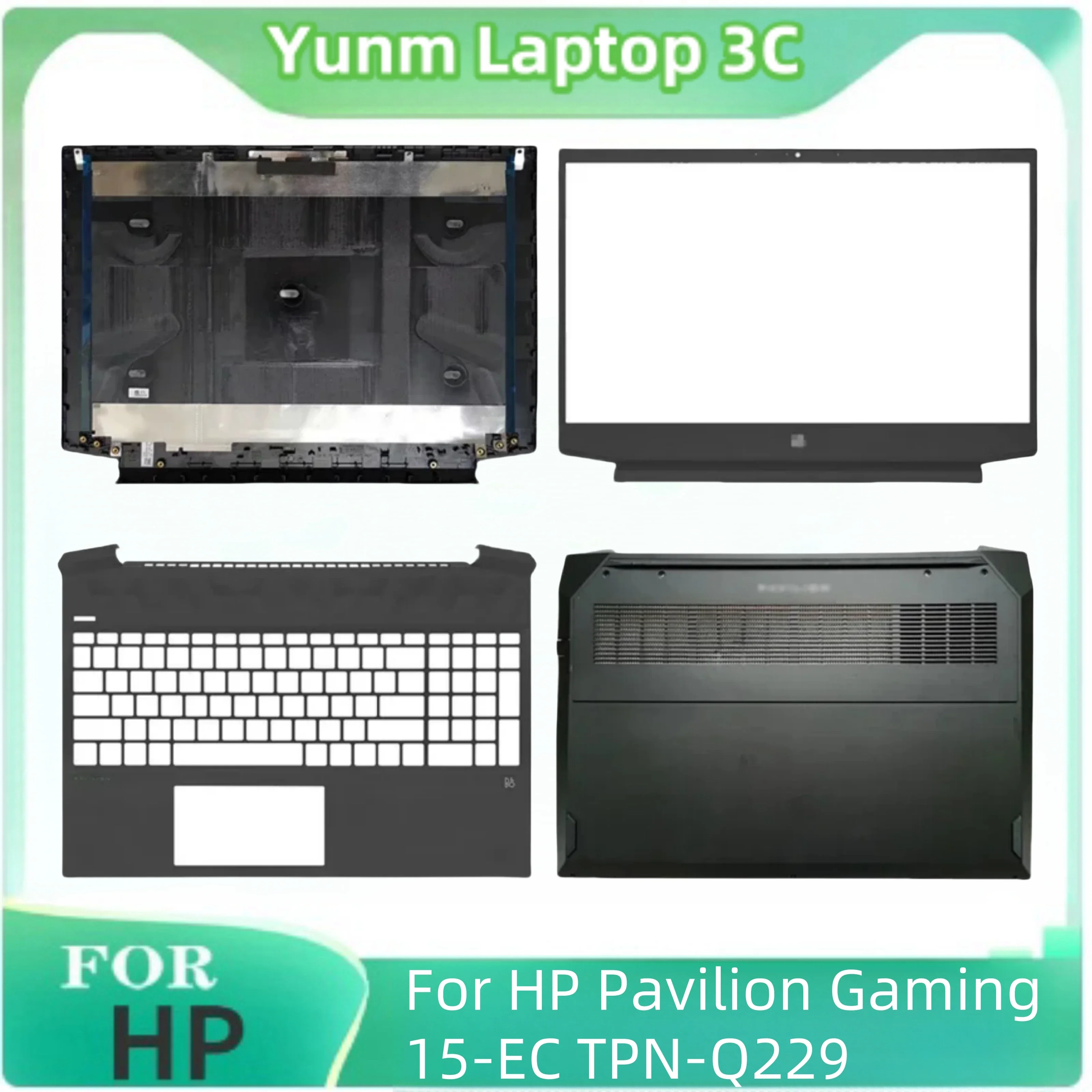 New For HP Pavilion Gaming 15 15-EC TPN-Q229 Laptop LCD Back Cover Front Bezel Back Cover Top Palm Rest Upper Cover Bottom Case