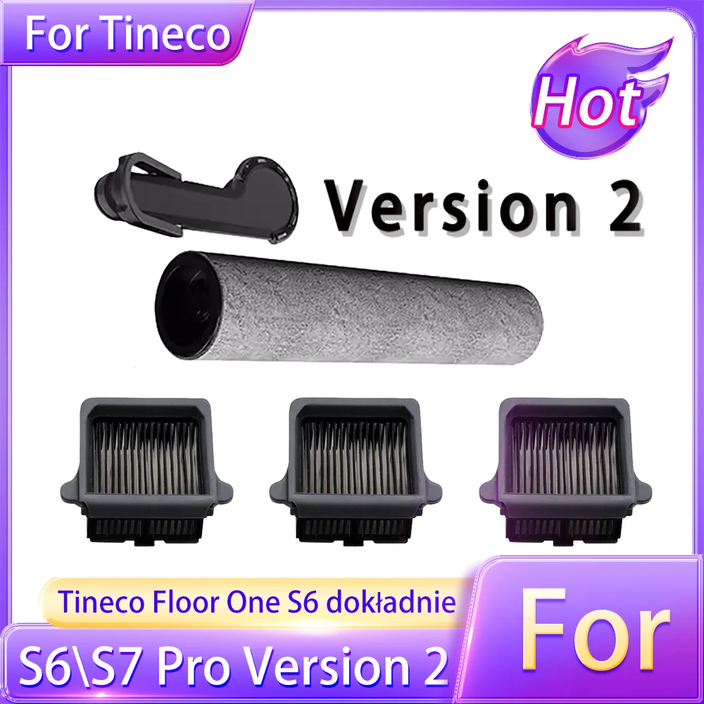 For Tineco Floor One S6 \S7 Pro Version 2 S6 Plus Parts Detachable Roller Brush HEPA Filter Vacuum Cleaner Accessories