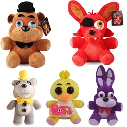 18cm FNAF peluş oyuncaklar sevimli Freddys ayı palyaço Foxy Bonnie Chica Animal ches hayvan doldurulmuş oyuncak bebek çocuklar için doğum günü hediyeleri