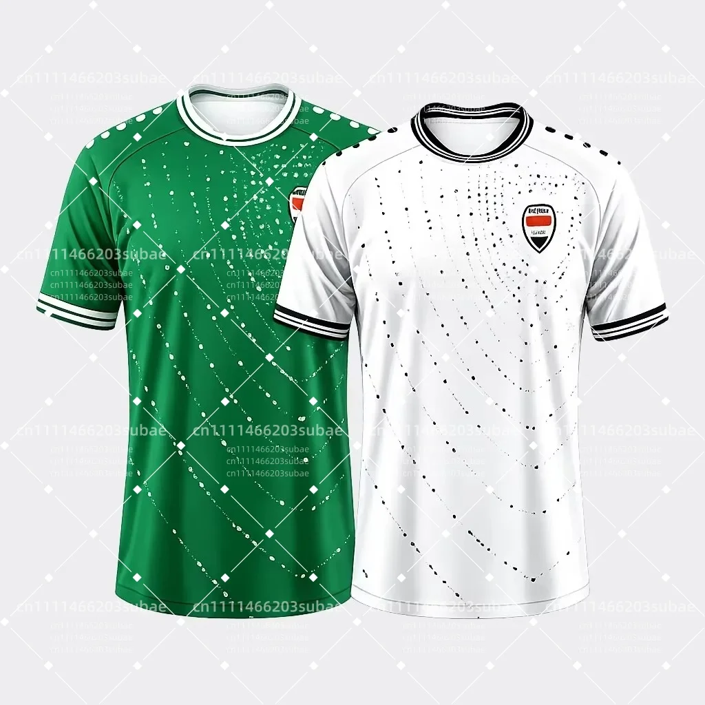 2026/27 Iraq Style Football Jersey Quick Dry Breathable Green White Fans Casual Outdoor Sports Streetwear T-shirt Y2k
