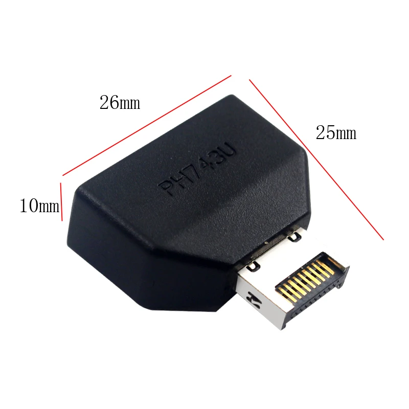USB3.2 Type-E 20Pin to USB 19P Converter Connector for Chassis Front USB Type A Type C Extension Adapter for Desktop Motherboard