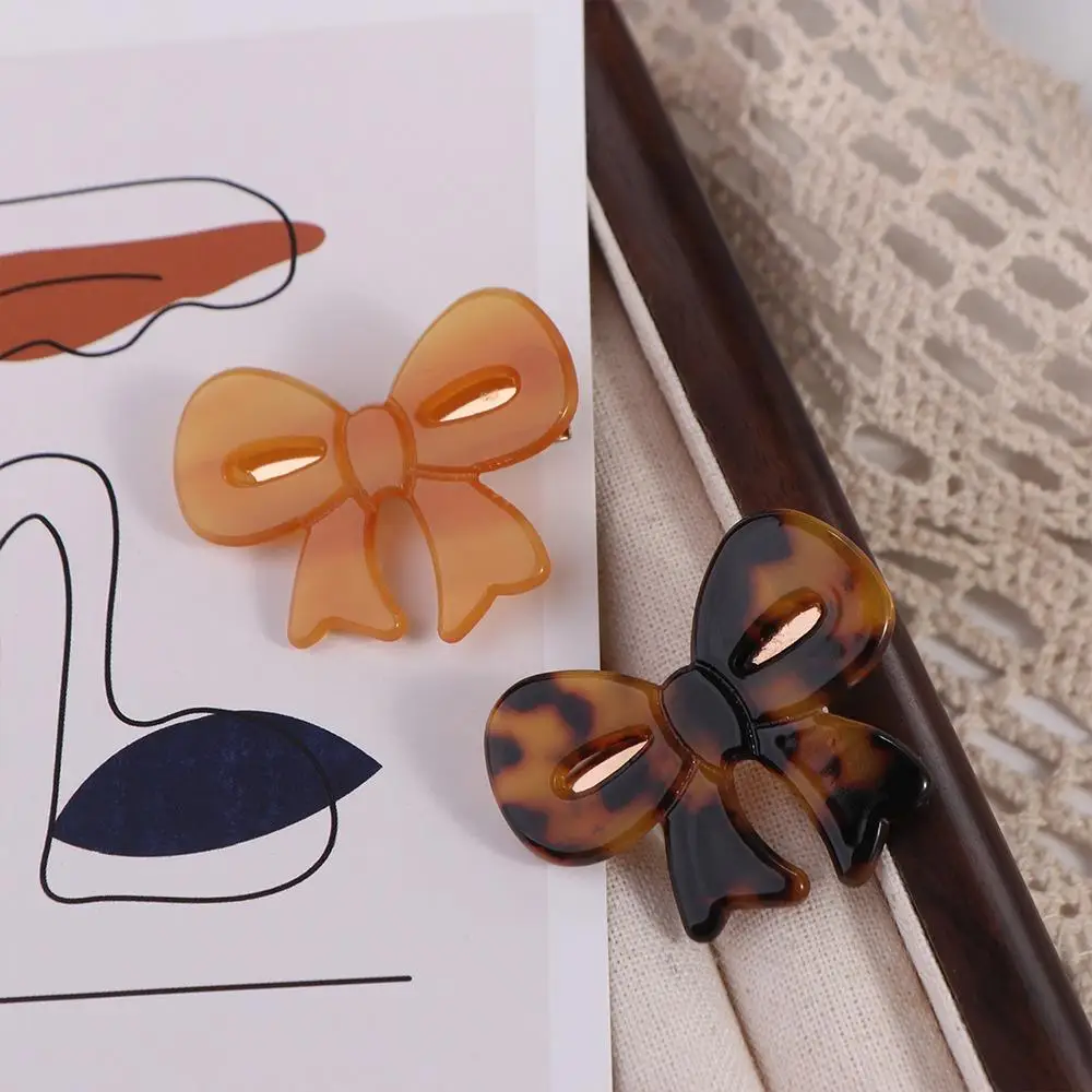 Acetato de ácido acético Duckbill Clip estilo coreano Bow Hairpin clipe de cabelo pequeno Bowknot Headwear Hairpin criativo para meninas