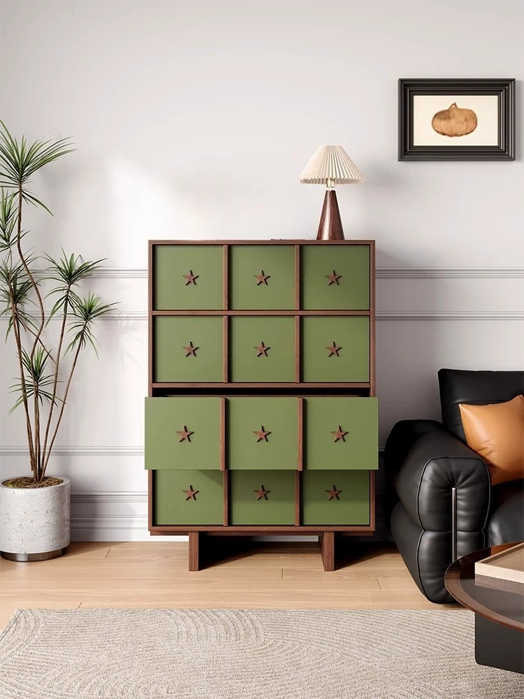 

medieval style bucket cabinet small apartment sofa side bedroom bedside French retro entrance storage