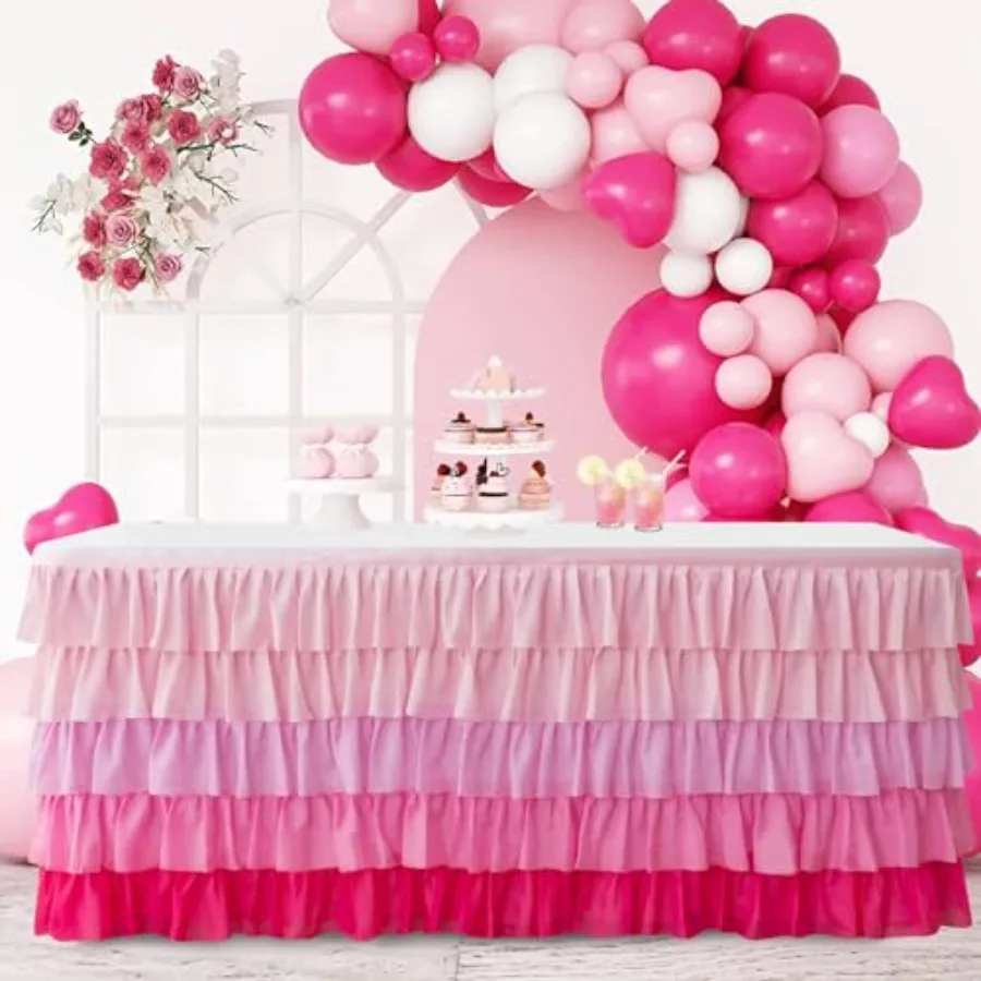 

Table Skirt Pink Tutu Table Skirt For Rectangle Table Birthday Party Decorations Baby Shower Girls Parties Cake Dessert Table D