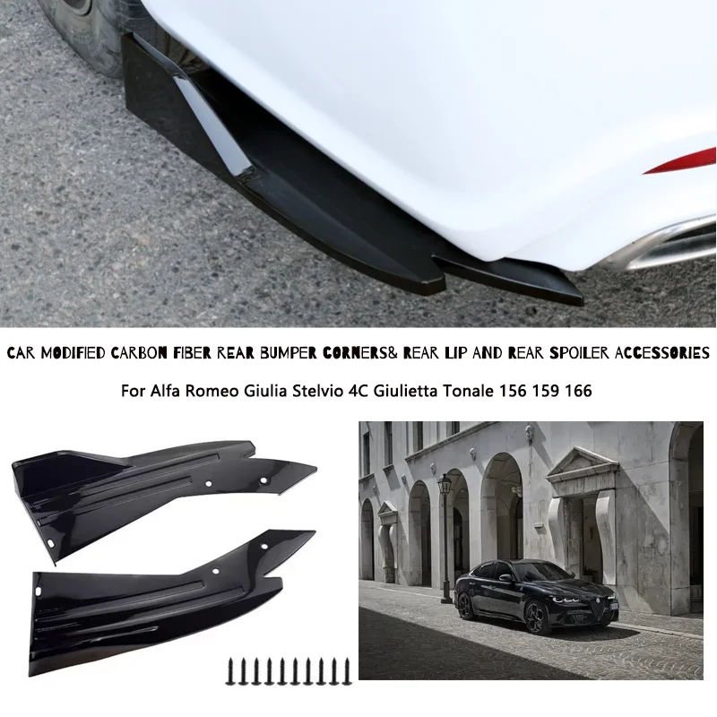 Rear Bumper Lip Diffuser Splitter Canard Protector Front For Alfa Romeo Giulia Stelvio 4C Giulietta Tonale 156 159 166