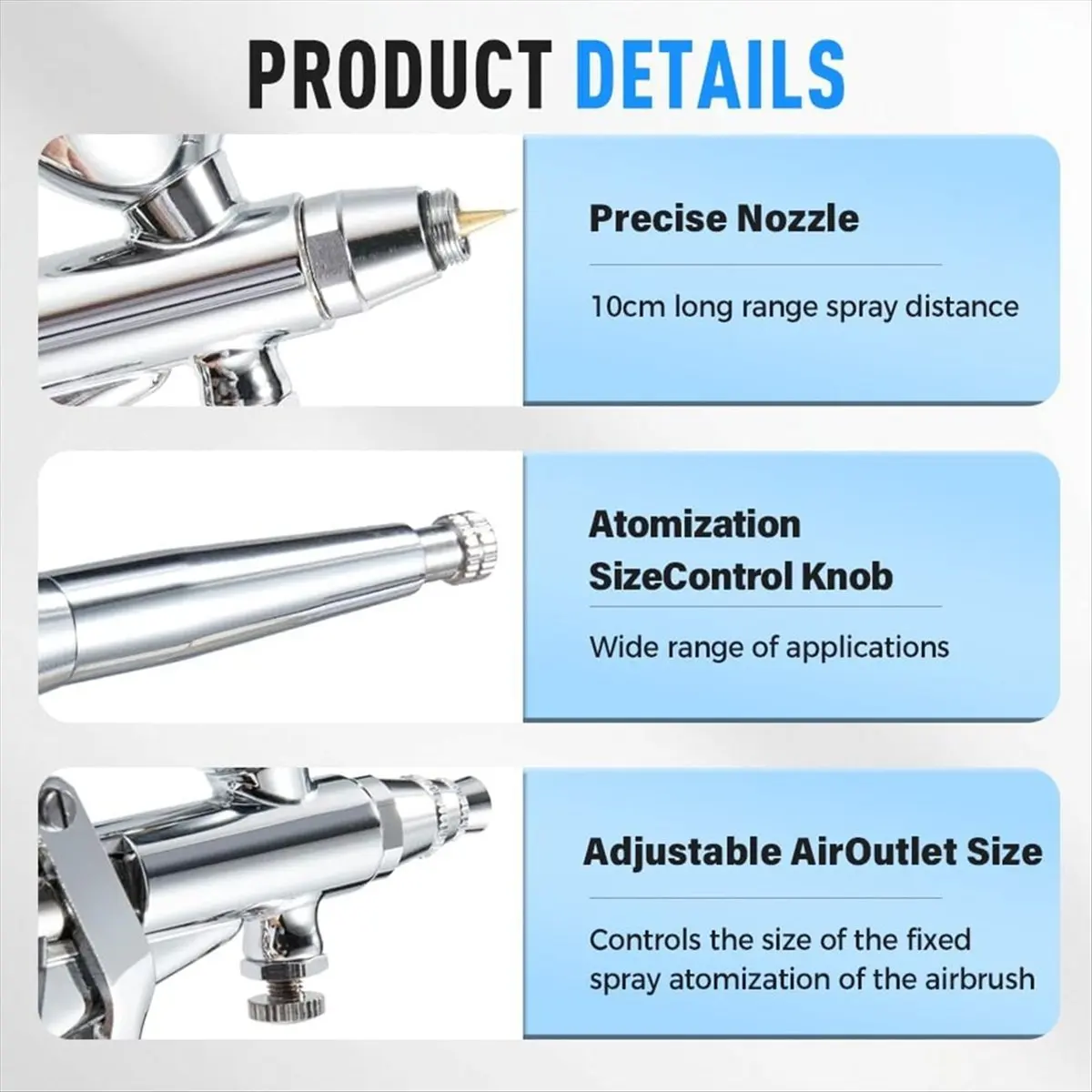 【a75u】-airbrush-kit-with-03-05-08mm-needles-3-paint-cups-double-action-airbrush-set-for-nails-cake-tattoofor-painting
