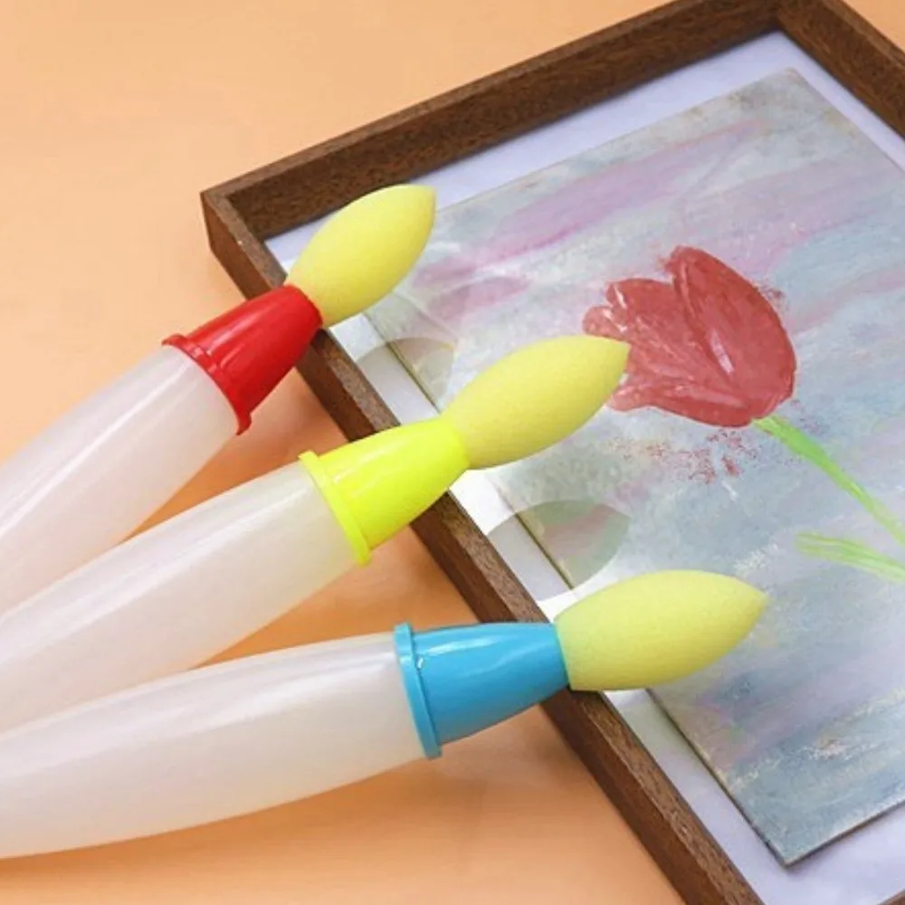3Pcs Creative Soft Sponge Paint Brushes DIY Multi-function Round Applicators Drawing Tools Acrylic Watercolor Oil
