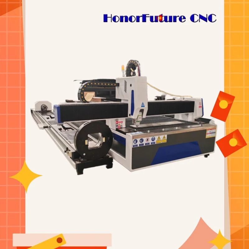 3015 Fiber Laser Cutting Machine 1500w 2000w 3000w with Rotary for Metal Tube Cutting Fiber Laser Metal Sheet&Tube Cutter