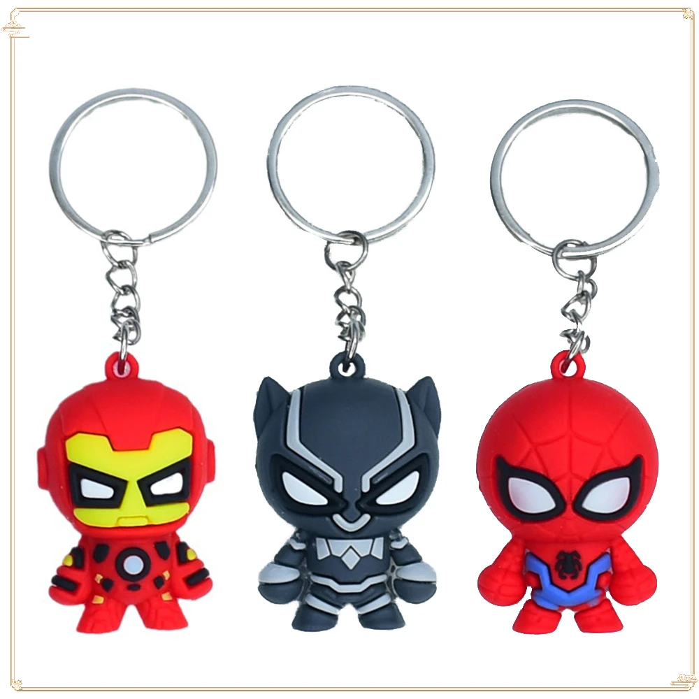 

Classic Marvel Keychain Handsome Character Spider Man Iron Man Model Pendant Boy's Favorite Christmas Collection Pendant Gifts