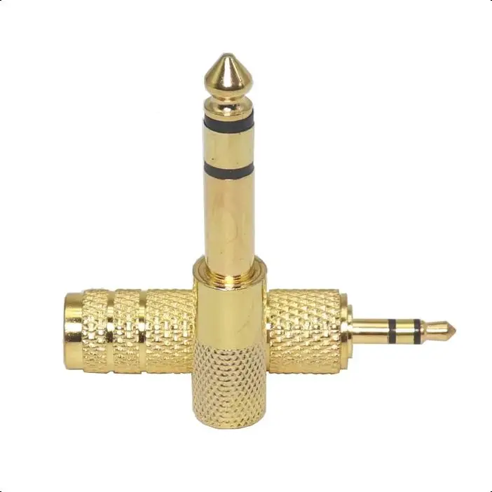 【5-2PCS】Gold 6.3mm 1/4