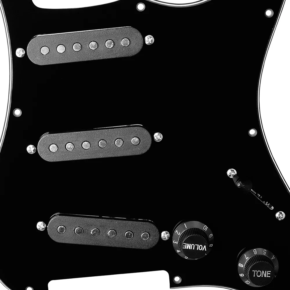 IRIN Electric Guitar Pickguard Pickups Loaded Prewired Black 11 Hole Single Coil Pickguard Pickups Parts for FD ST Style Guitar