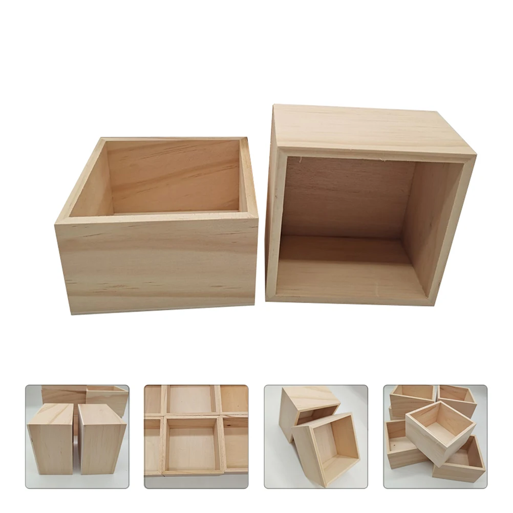 

2pcs Wooden Storage Boxes Simple Vintage Design For Home Office Organizing Cosmetics Jewelry Stationery Phones Sundries Case