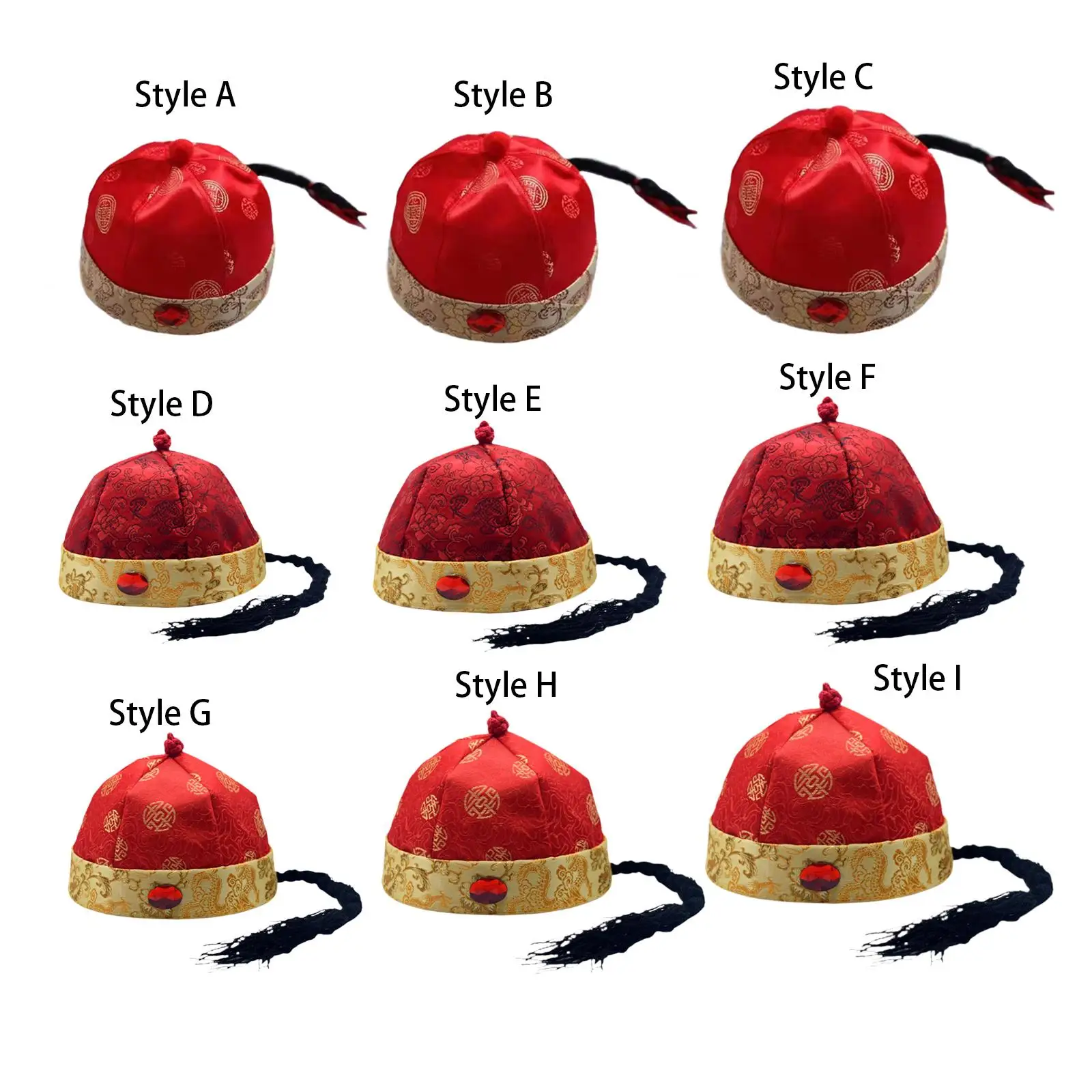 

Chinese Oriental Hat Headwear Chinese Emperor Hat for Photography Dress up Drama
