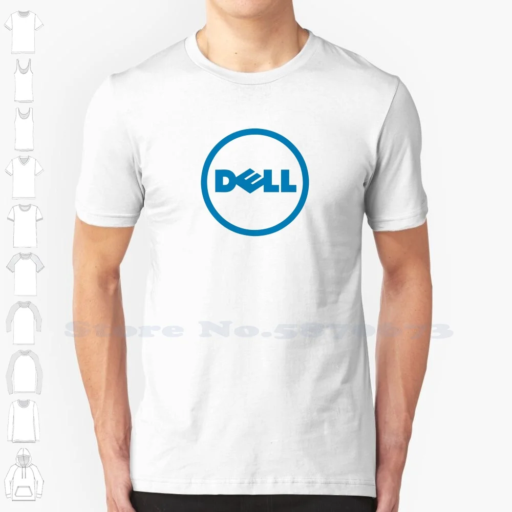 Dell Logo Casual Streetwear Print Logo T-shirt Graphic 100% Cotton Tee