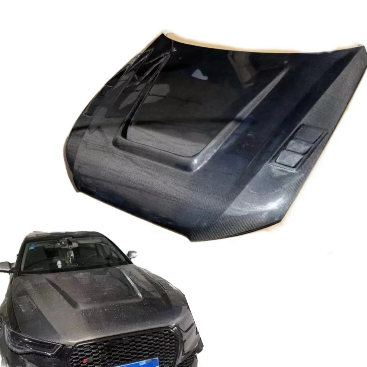 

Carbon Fiber Hood For Audi 2013-2018 A6L Upgrade To RS6 Sedan Engine Bonnet
