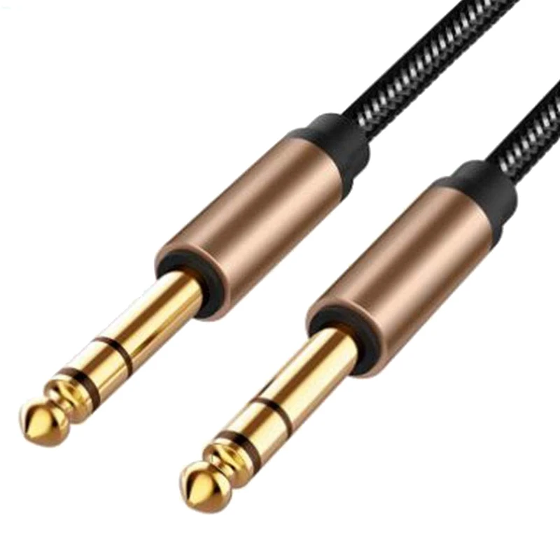 6.5Mm Jack Audio Cable Braided For Guitar Mixer Amplifier 1.8M Jack Cord Male To Male AUX Cable