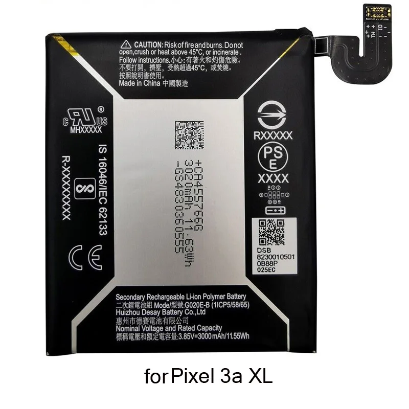 バッテリー交換googleのピクセル2 2XL 3 3XL 3A 3AXL 4 4XL 4A 5グラム