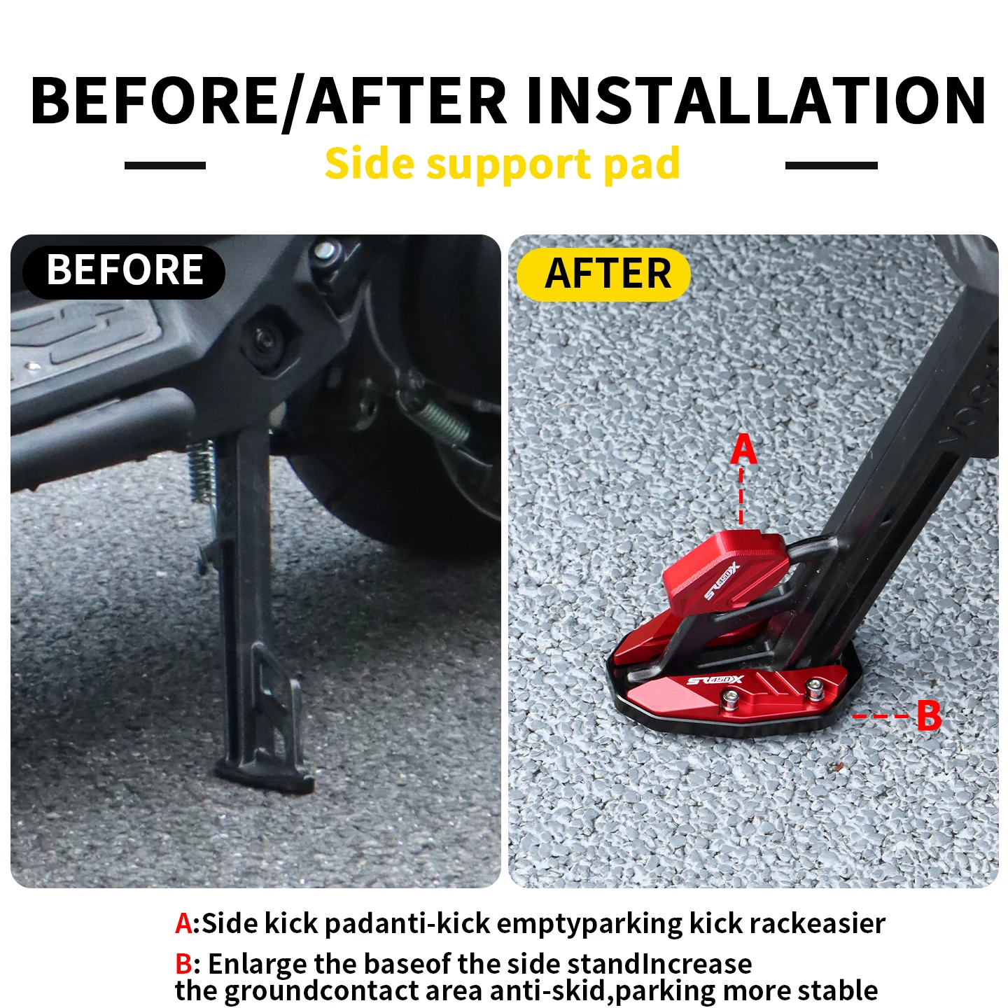 Motorcycle Accessories For VOGE SR450X 2026 CNC Modified Side Support Pad Enlarged Anti-slip Chassis Footrest and seat