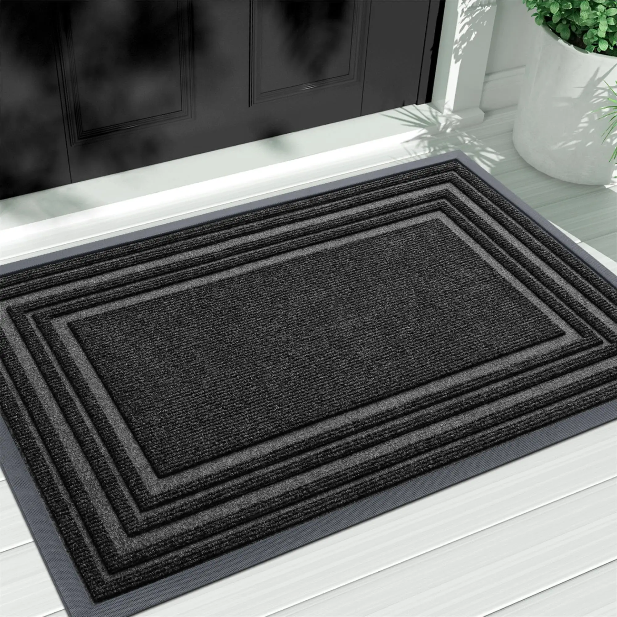 Kitinjoy Entry Door Floor Mat Natural Rubber Anti-dirt Low Profile Carpet Heavy Kitchen Non Slip Rugs House Decor Front Door Mat