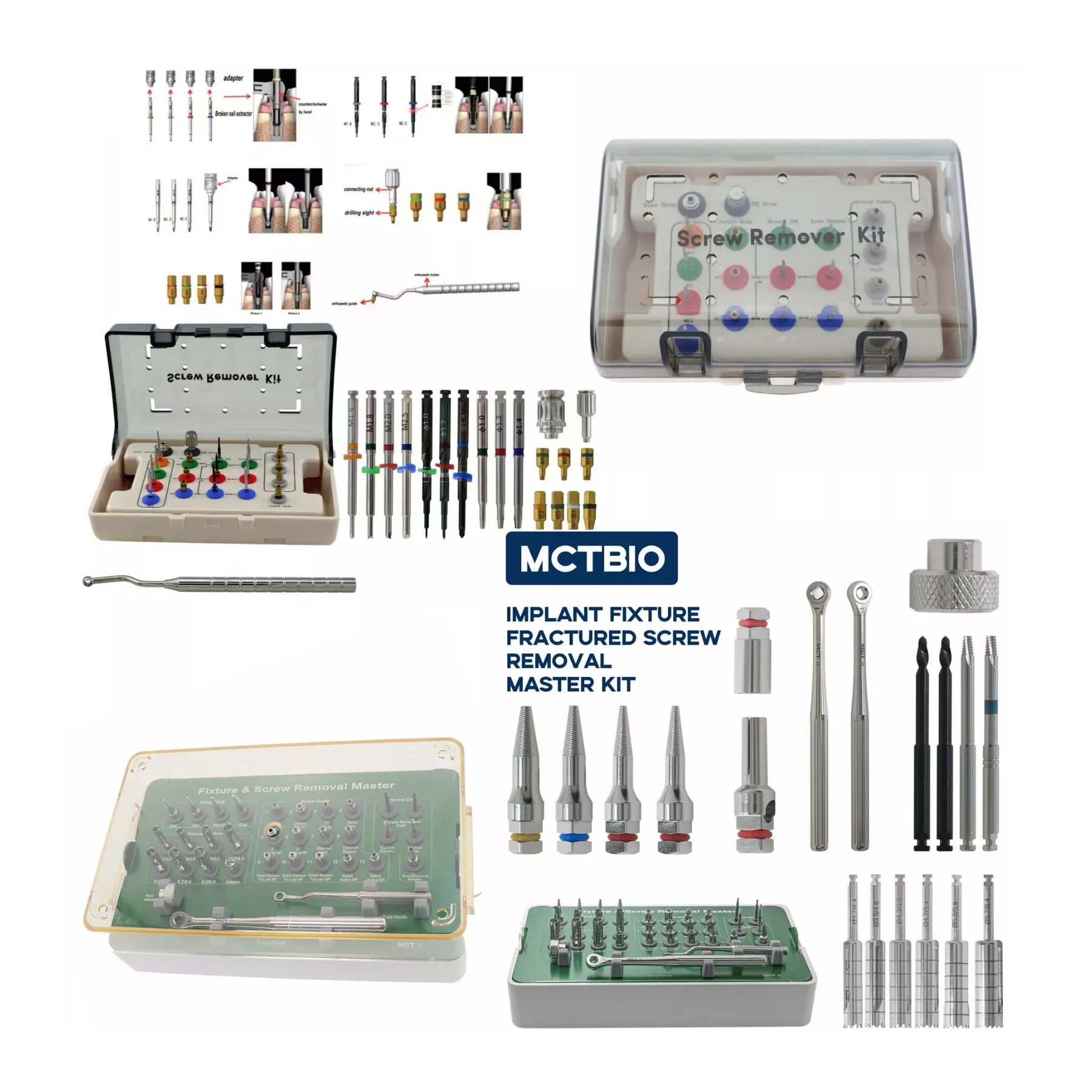 Implant Fixture & Fractured Screw Removal Kit MCT FSRK-02 NeoBiotech SR