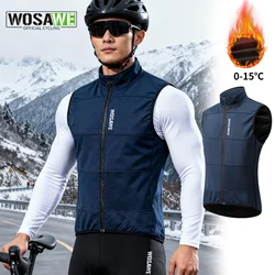 WOSAWE Winter Cycling Vest Warm Ciclismo Sleeveless Bike Bicycle Jacket MTB Coat Windproof Cycling Clothing Gilet no pockets