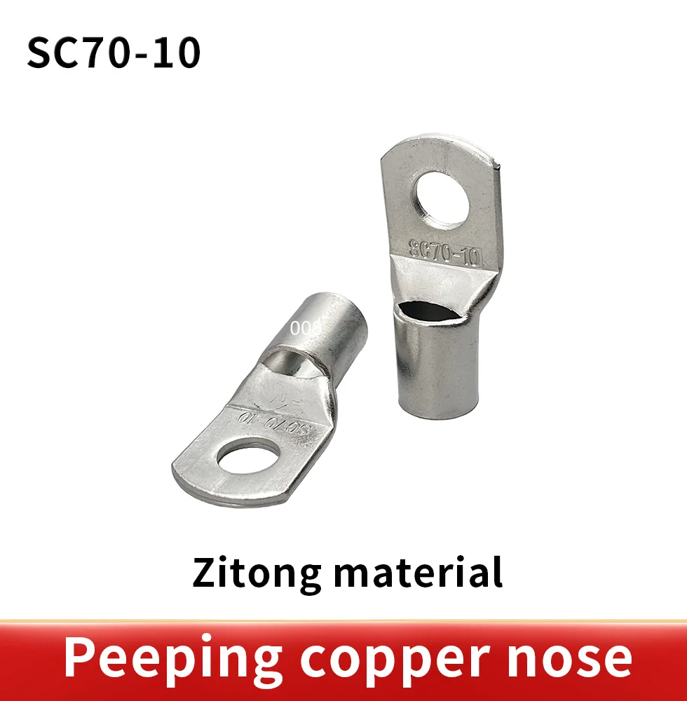 10pcs/Lot SC 70-10 70mm2 10mm Bolt Hole Tinned Copper Cable lugs Battery Terminals Brand New