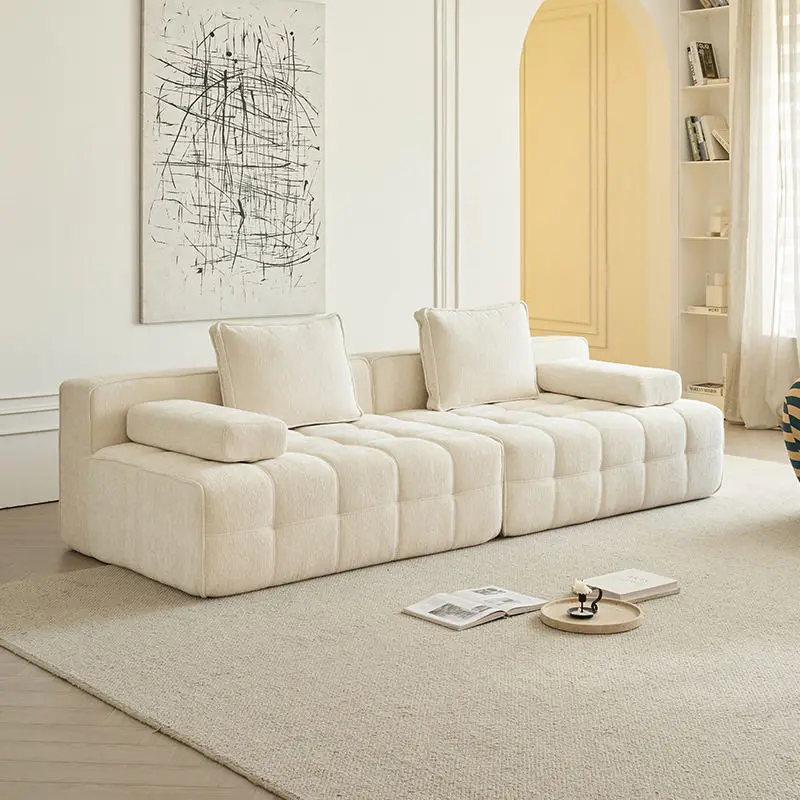 Vacuum compression sofa module package full sponge small apartment flannel sofa