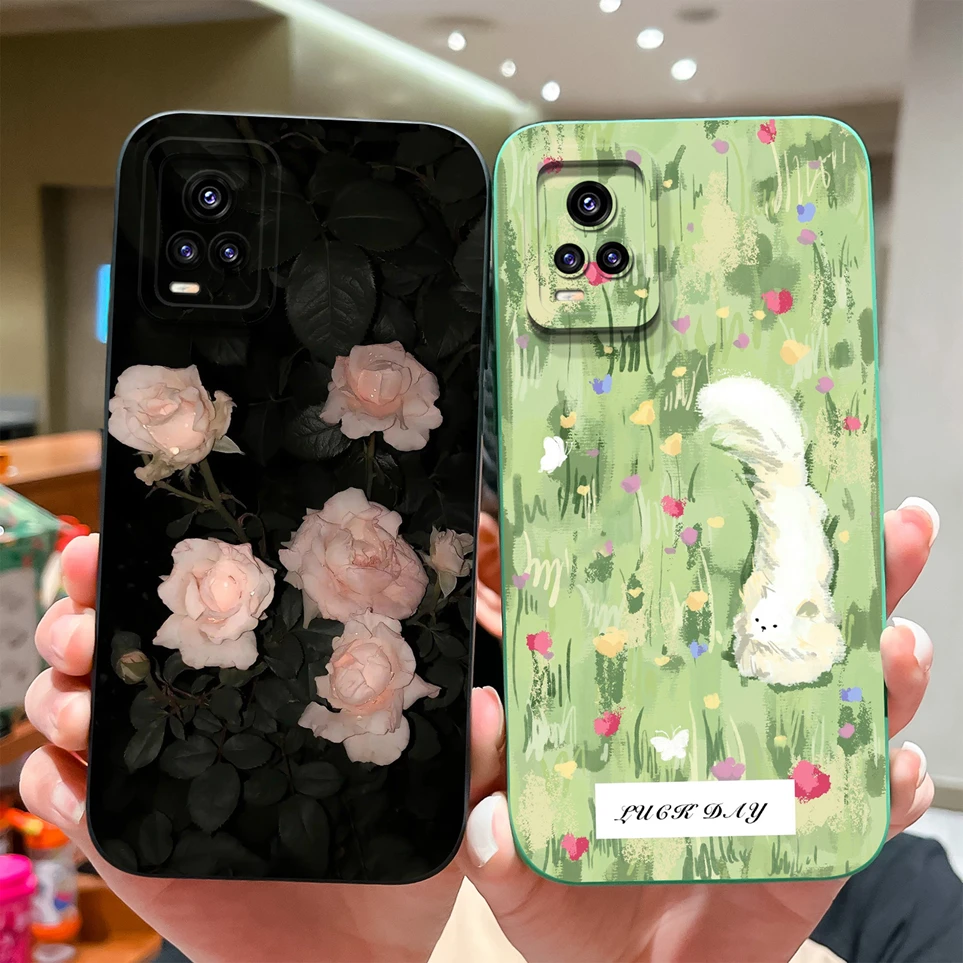 Cute Cases For VIVO V20 V20SE V21 V21E 4G 5G Phone Case Panda Shell For V21 E Funda Back Cover Soft Silicone Liquid V20 Se Coque