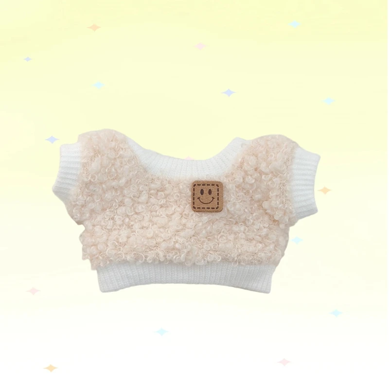 

Cute Mini Idol Doll Clothes 10cm Simulation Kawaii Candy Color Apron Sweater Hat Suit Plush Doll Changing Clothes Game Gifts
