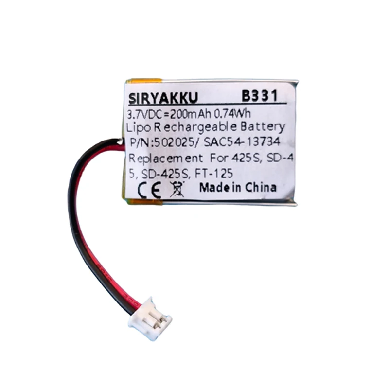 3.7V 200mAh Rechargeable Transmitter Battery For Sportdog FieldTrainer 425 SD-45 SD-425S FT-125 SAC54-13734