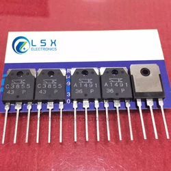 5Pairs-10Pairs Lot New Original  2SA1491 A1491 + 2SC3855 C3855 TO-3P Silicon NPN + PNP Audio Amplifier Transistor