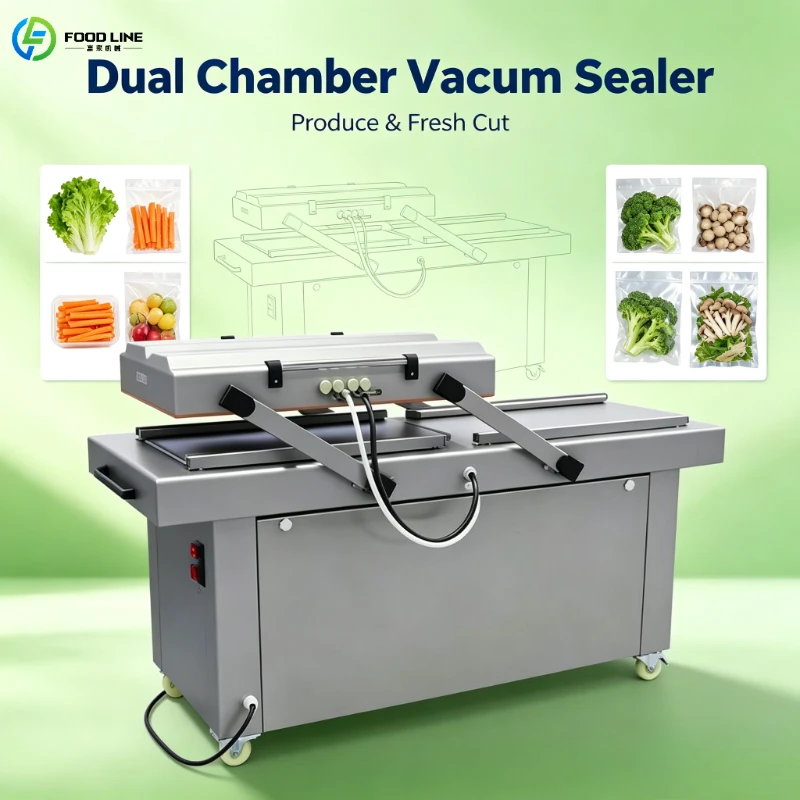 Double Chamber Vacuum Sealer Packaging System with Flexible Size for Almond Walnut Pistachio Sunflower Seed Chia Seed Mix
