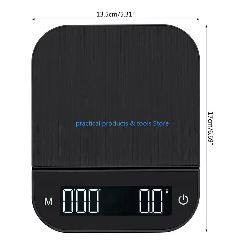 77JB Drip Coffee Scale with Timer Portable Electronic Digital Kitchen Scale USB Power