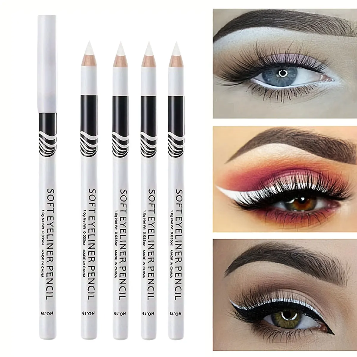 Holzstab, weißer innerer Eyeliner-Stift, Augenlid unter Falten, mattierter weißer Stift, Schönheits-Eyeliner, einfaches Färben