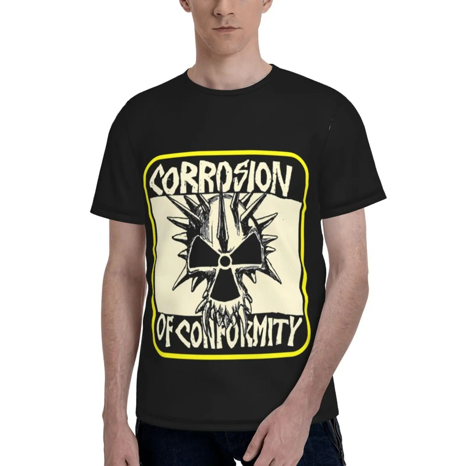 Corrosion Music and of Conformity Men's T-Shirt Casual Soft Crewneck Tee Shirt Novelty Print Short Sleeve Tops Unisex T-shirts f