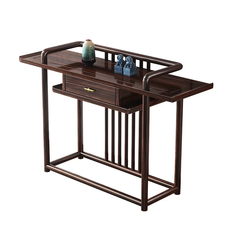 Black gold solid wood strip case New Chinese entrance table Zen for table end view table living room decoration