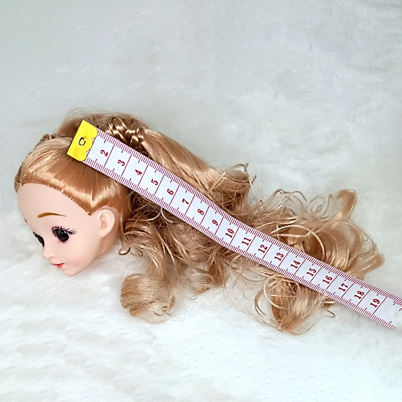 30 centimetri BJD Testa di Bambola 3D Occhio Reale Rosa Oro Capelli Ricci Testa di Bambola Accessori Per La Ragazza 1/6 Doll Play House Dress Up Regalo Di Natale