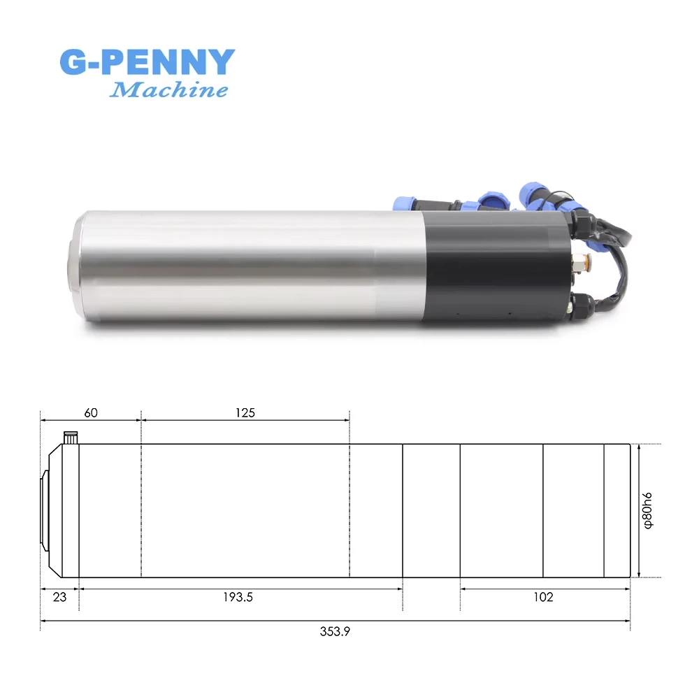 G-Penny 2.2kw Water Cooled Spindle ATC Auto Tool Change Spindle Motor 110v/220v/380v 24000rpm 400hz/800Hz 4 Pole IS020-15°