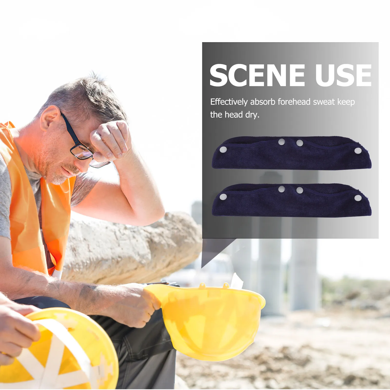 

5Pcs Reusable Hardhat Sweatbands Safety Sweatband Sweat Absorbing Hard Hat Liners Washable Construction Headbands