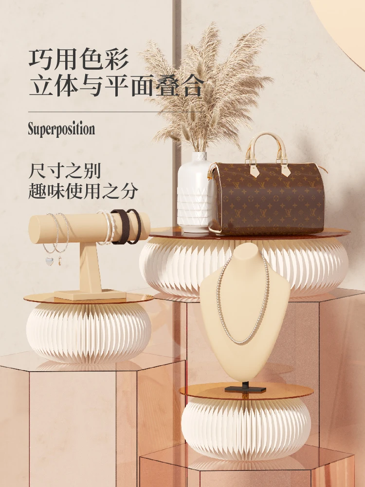 Table Top round Display Stand Foldable Small Pendulum Desktop Display Decoration Small Display Stand