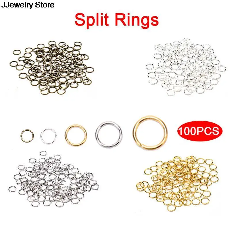 

100pcs Jump Rings Split Rings 4mm/5mm/6mm/7mm/8mm For Jewelry Ornament Opening Connection Ring