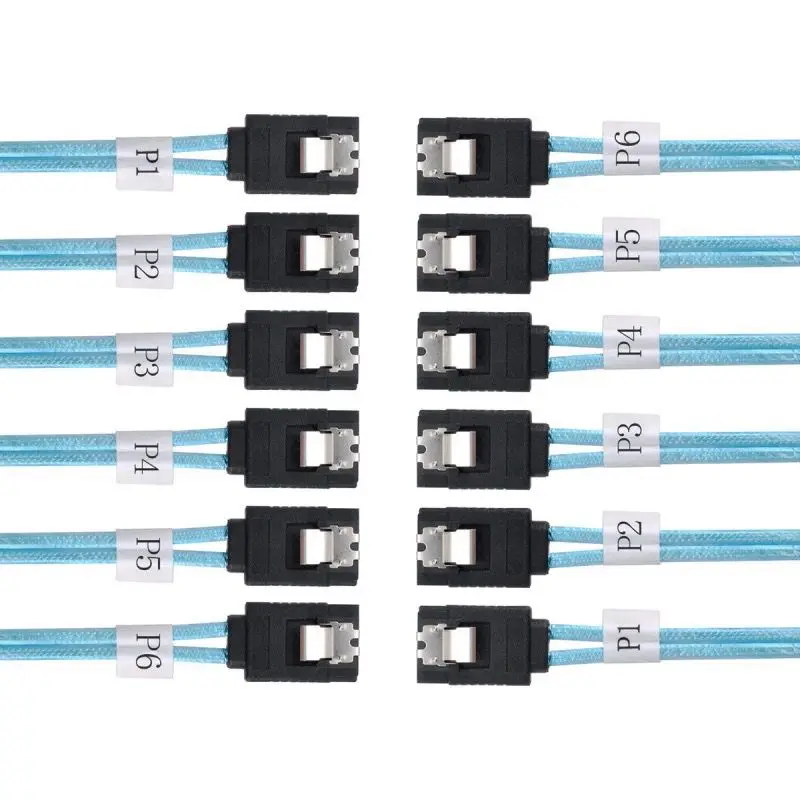 50cm Dual Channel SATA 3.0 4-to-4 High-Speed Hard Disk Serial Port Connection Cable Server Transmission Cable 6-to-6 Data Cable