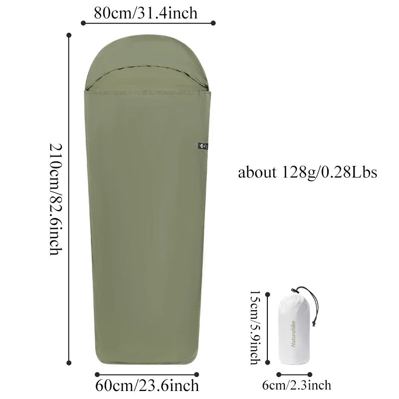 Imagem -05 - Naturehike-camping Bolsa de Dormir Liner Ultraleve Lavável na Máquina Bolsas de Dormir Único Folha de Viagem Diária 128g