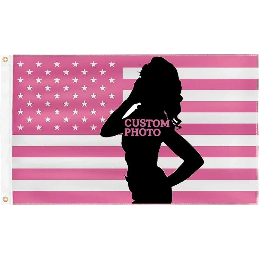 Custom Pink American Flag Customisable Flag for Bedroom/Indoor/Outdoor/Home Decoration Custom Banner Personalized