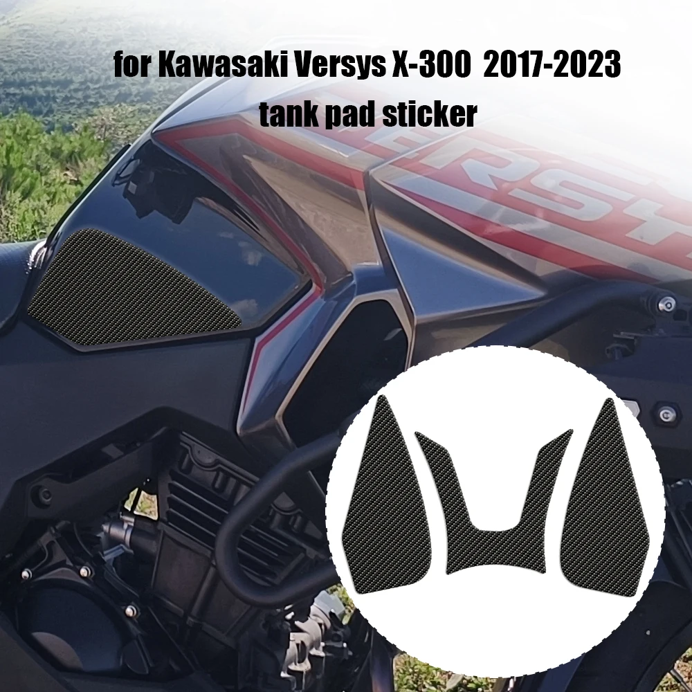 X-300 Motorcycle Anti-Heated Gas Tank Side Grip Traction Knee Protector Sticker Anti Slip Pad For Kawasaki Versys X300 2017-2023