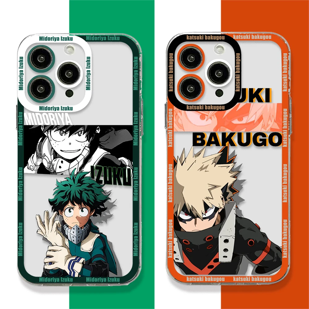 My Hero Academia Katsuki Bakugo BNHA Phone Case For iPhone 15 14 13 12 11 Pro Max X XR XS 6 7 8 Plus Soft Silicone Transparent