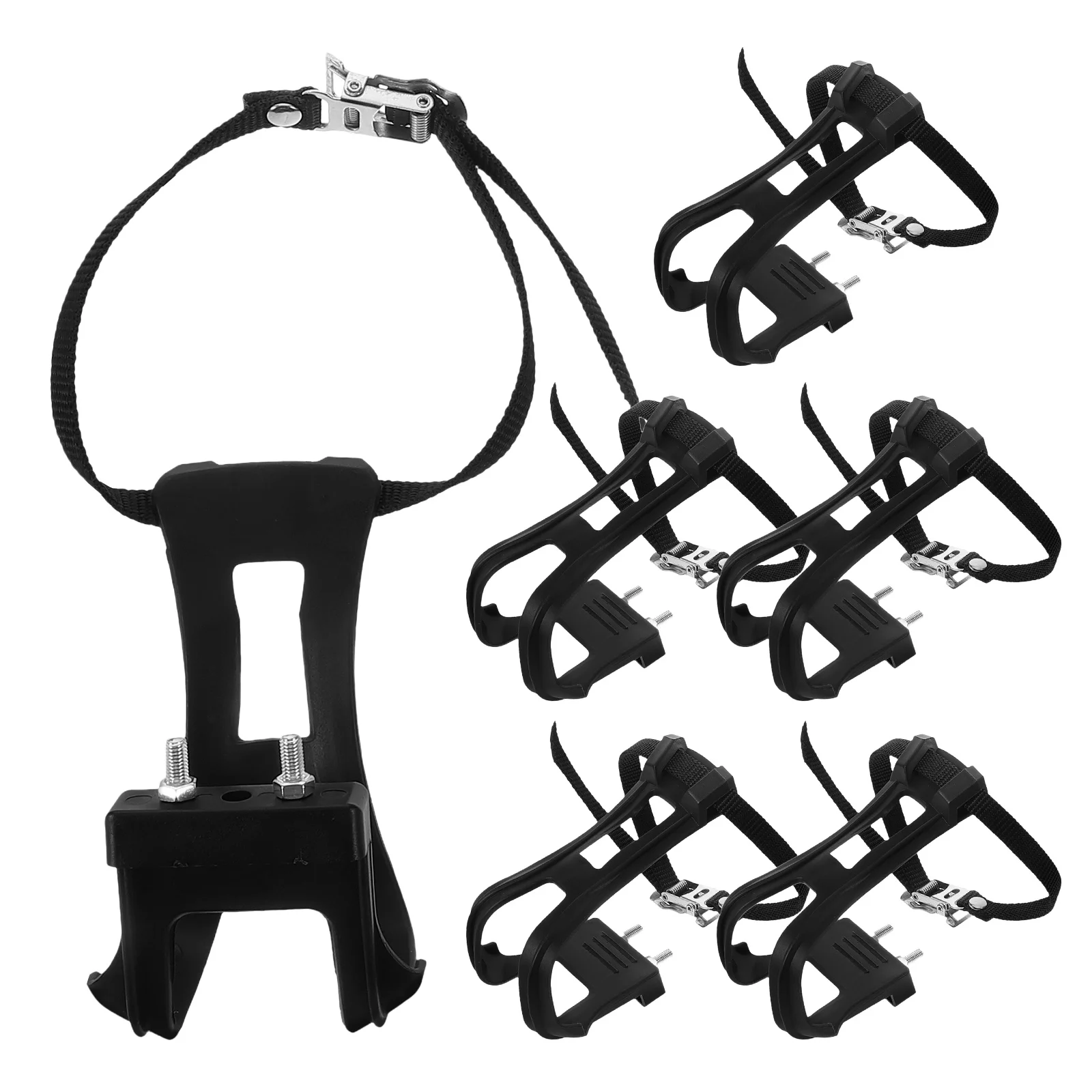 

6Pcs Cycling Foot Holder Elastic Pedal Straps Universal Plastic Toe Clips Exercise Bike Toe Straps Mountain Road Bike